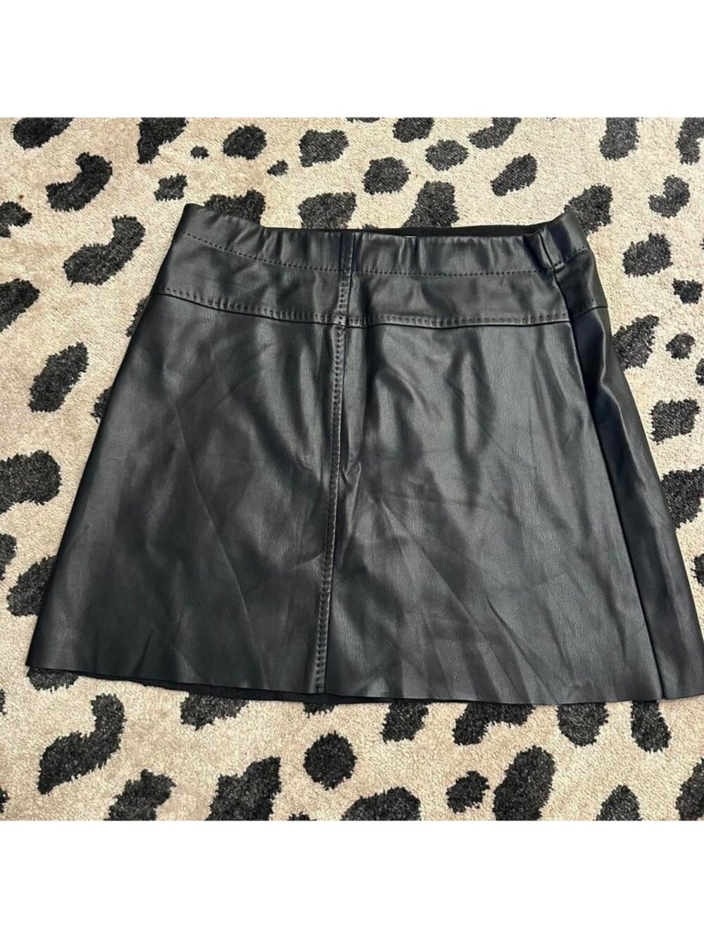 Max Studio Black‎ Leather Skirt